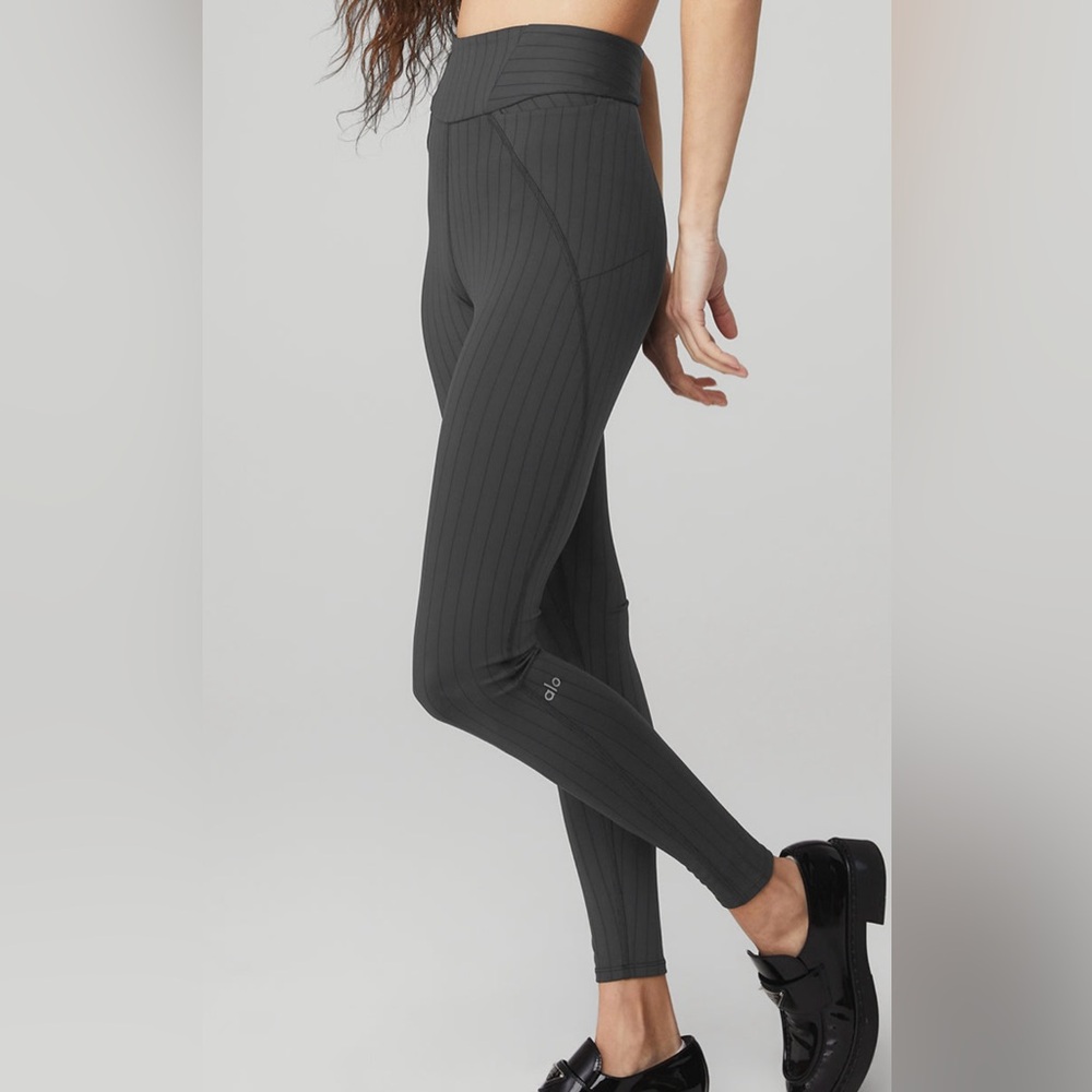ALO Pinstripe Jacquard High Waist Leggings NWT